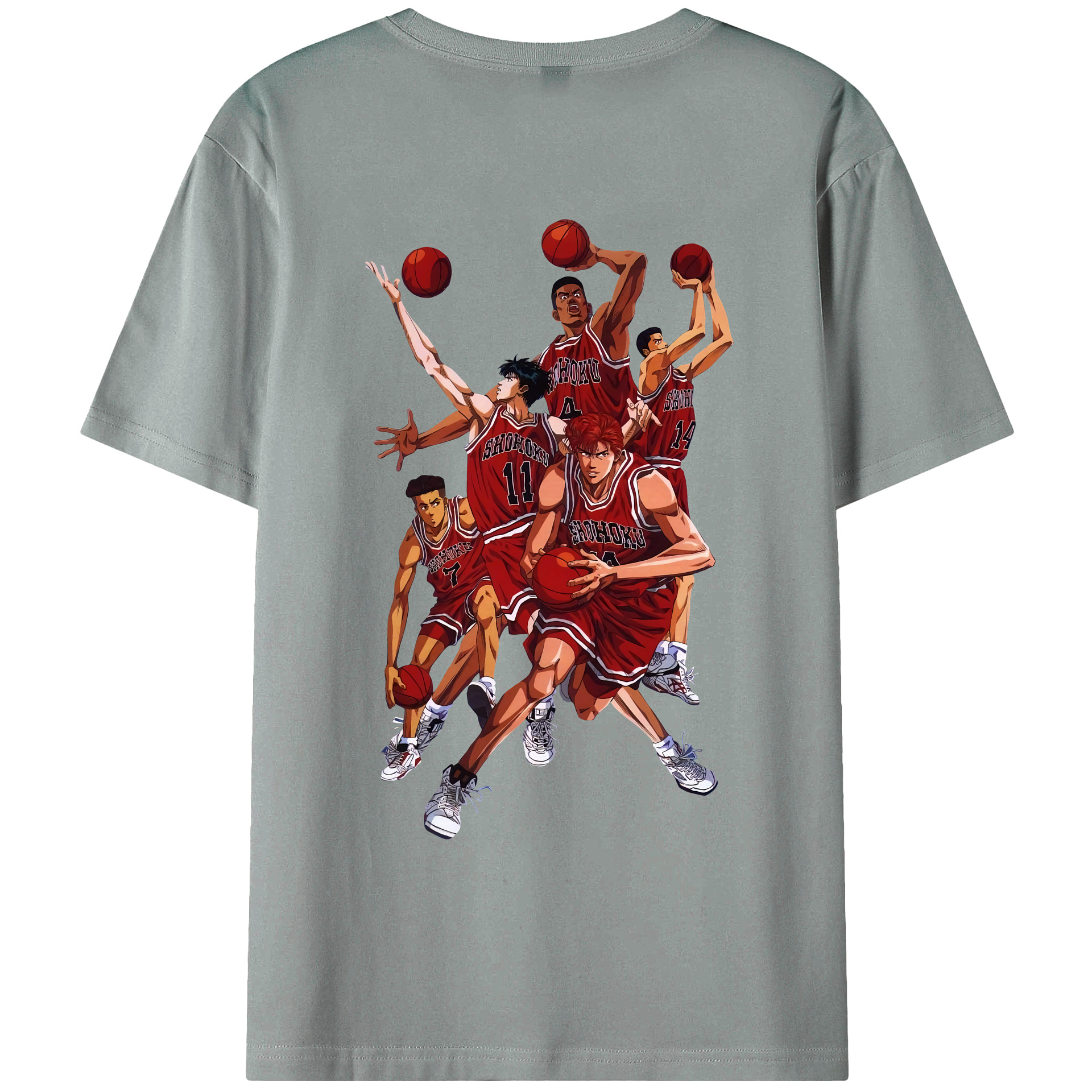 （画像用） SLAM DUNK／スラムダンク 綿100％ メンズ半袖Tシャツ（バックプリント） 通気性
